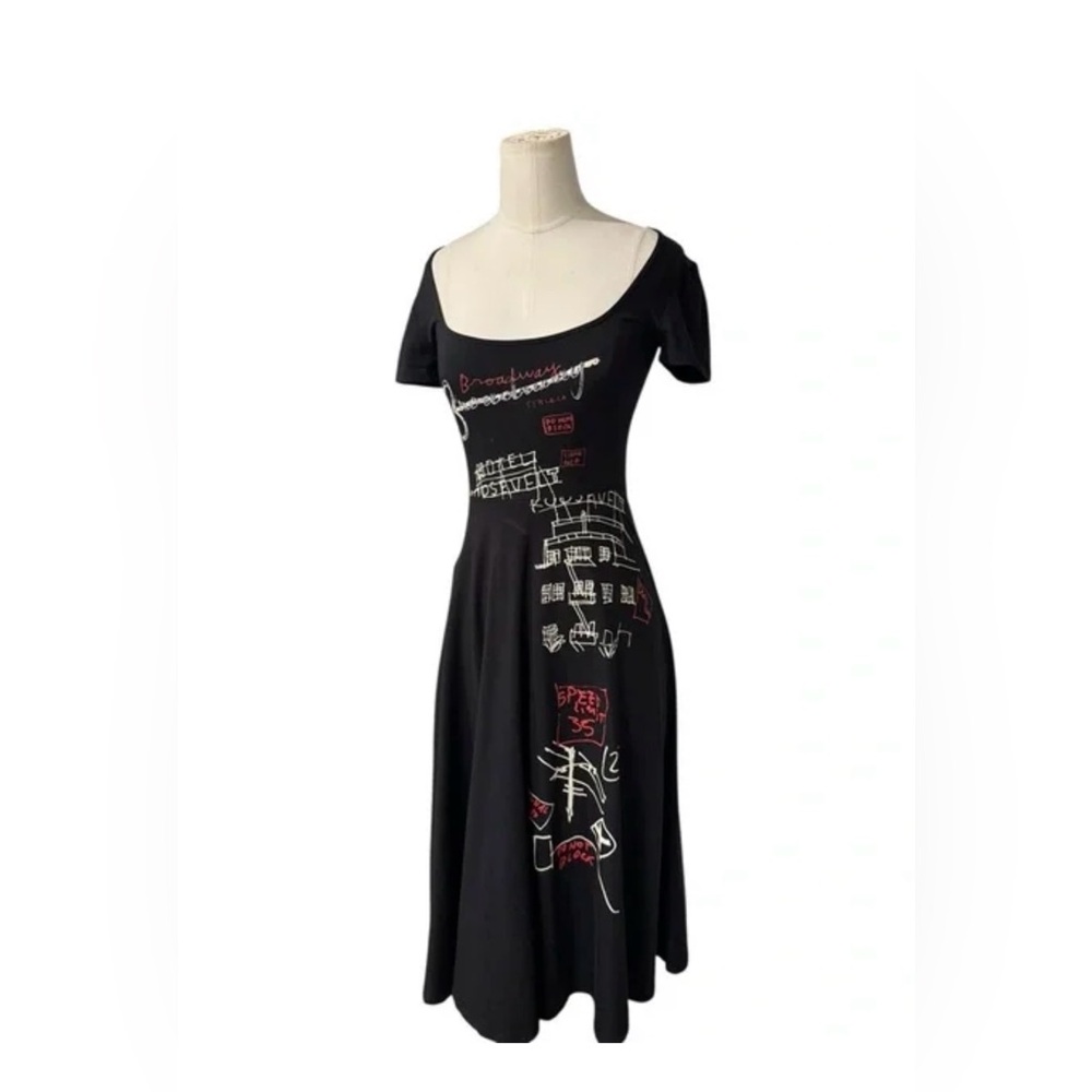 Desigual Broadway Road Artsy Print Black Dress Cotton - Knee Lenght - Picture 5 of 7